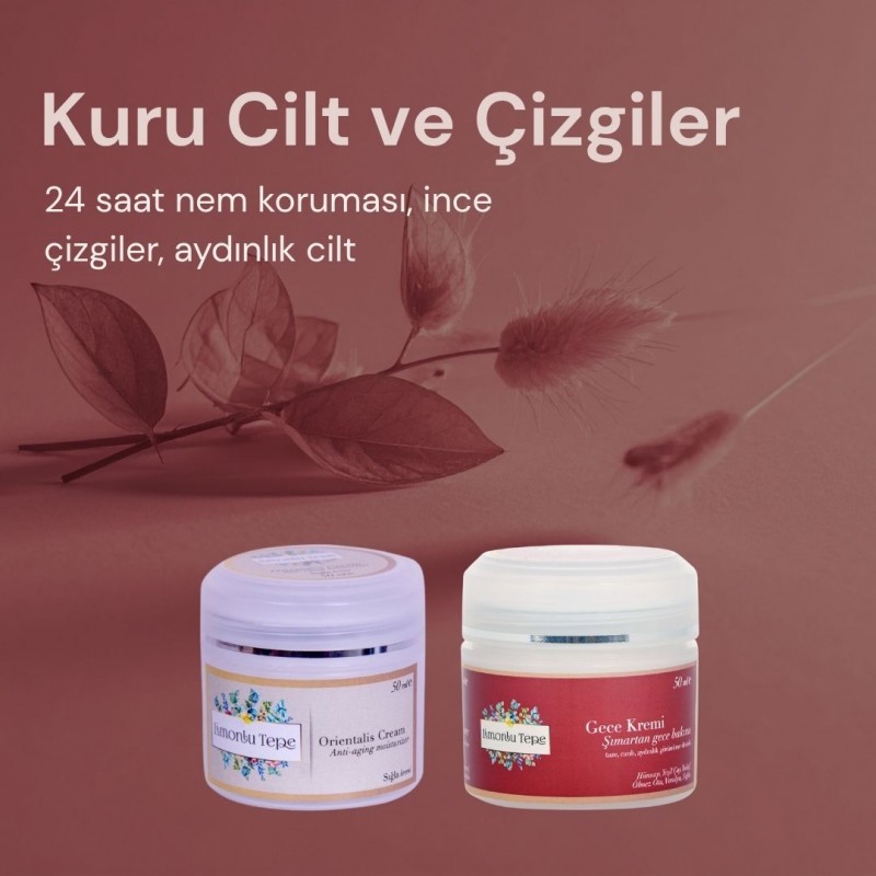 Cilt Bakım Seti - Kuru Cilt ve Çizgiler (Sığla Kremi + Gece Kremi) 
