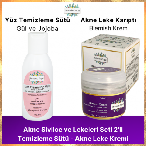 Akne Sivilce ve Lekeleri Seti-GJA (Yüz Temizleme Sütü + Akne Leke Karşıtı Krem) 
