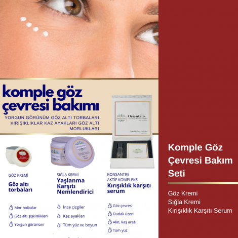 Göz Çevresi Bakım Seti  (Göz Kremi + Sığla Kremi + Kırışıklık Karşıtı Serum)