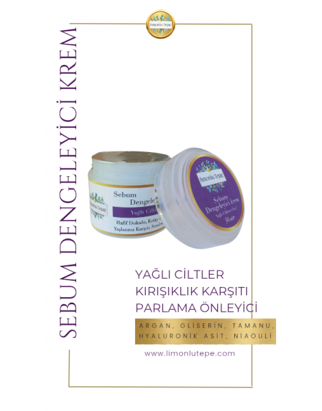 Sebum Dengeleyici Krem - Yağlı Ciltlere Özel - 50ML - İSTEDİĞİNİZ HERHANGİ 2.ÜRÜN HEDİYE!