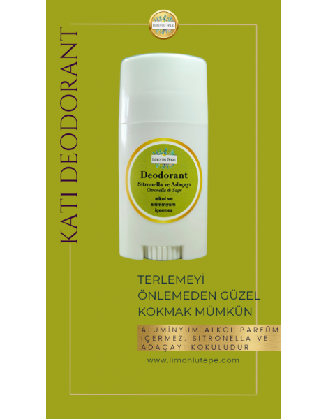 Katı Deodorant - Sitronella ve Adaçayı -55 gr - İSTEDİĞİNİZ HERHANGİ 2.ÜRÜN HEDİYE!