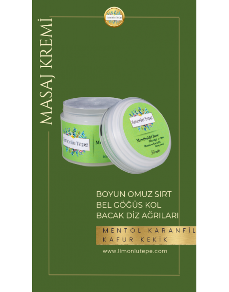 Mentol & Karanfil - Masaj  Kremi - İSTEDİĞİNİZ HERHANGİ 2.ÜRÜN HEDİYE!