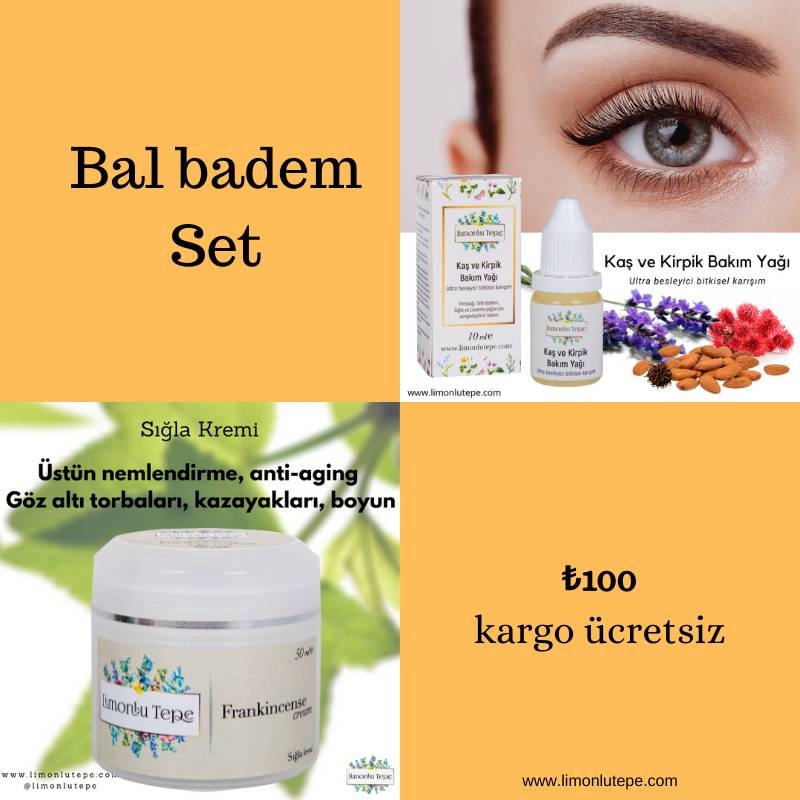 Bal badem Set - (Sığla Kremi + Kaş Kirpik Bakı...