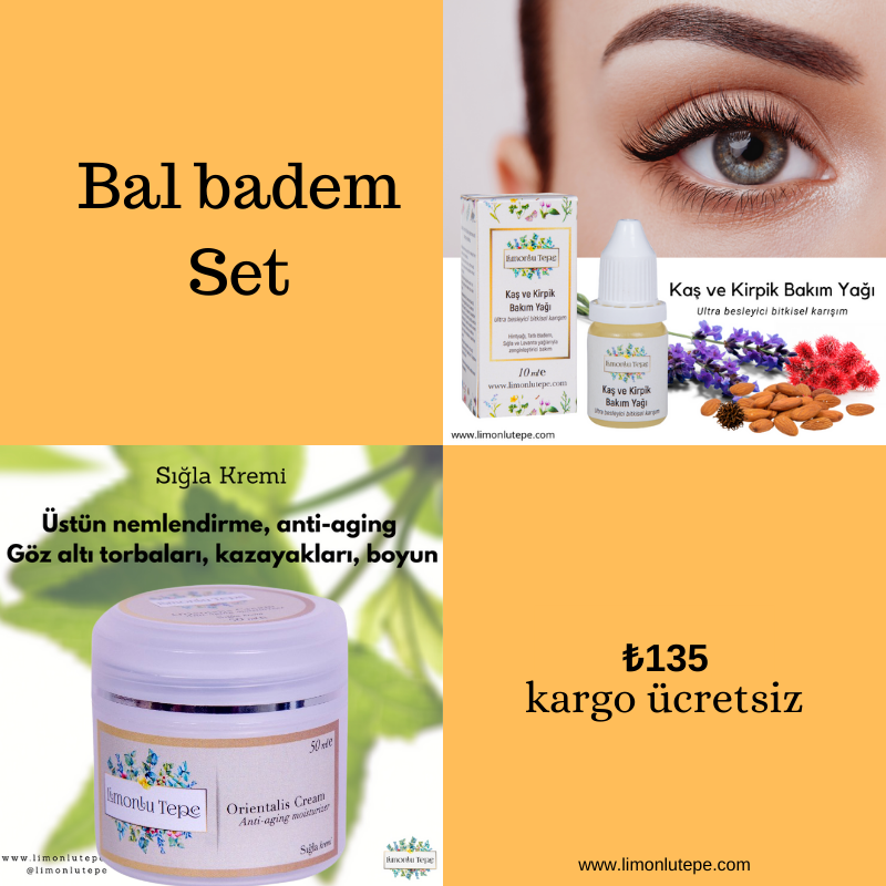 Bal badem Set - (Sığla Kremi + Kaş Kirpik Bakı...