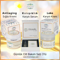 Günlük Cilt Bakım Seti 3'lü (Sığla Kremi + Kırışıklık Karşıtı Serum + Leke Karşıtı Aydınlatıcı Krem)