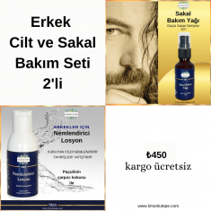 Erkek Cilt ve Sakal Bakım Seti 2'li (Nemlendirici Losyon + Sakal Bakım Yağı)
